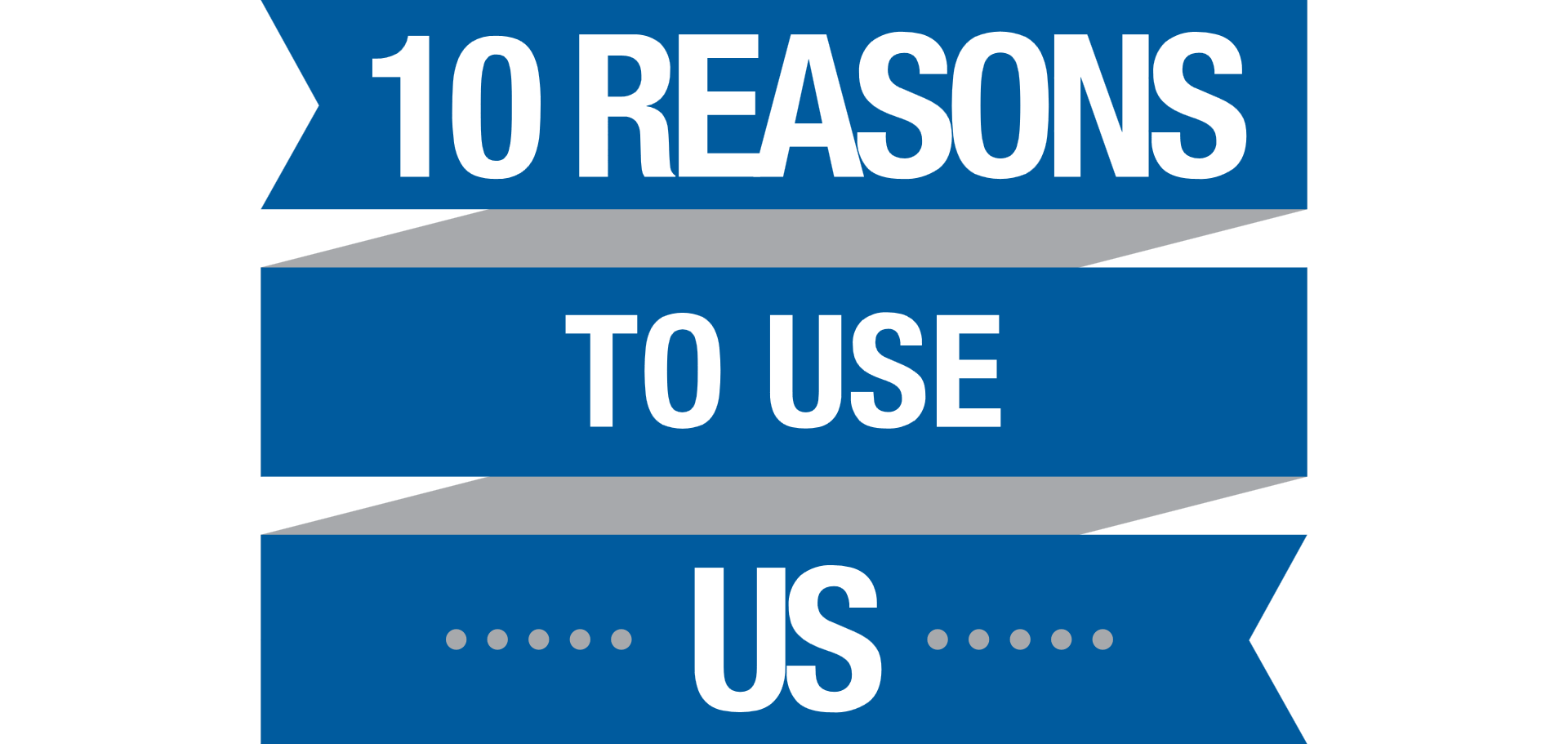 Blue Background and White Lettering " 10 Reasons to use US" Film Insurance - Film Production Insurance- Video Production Insurance